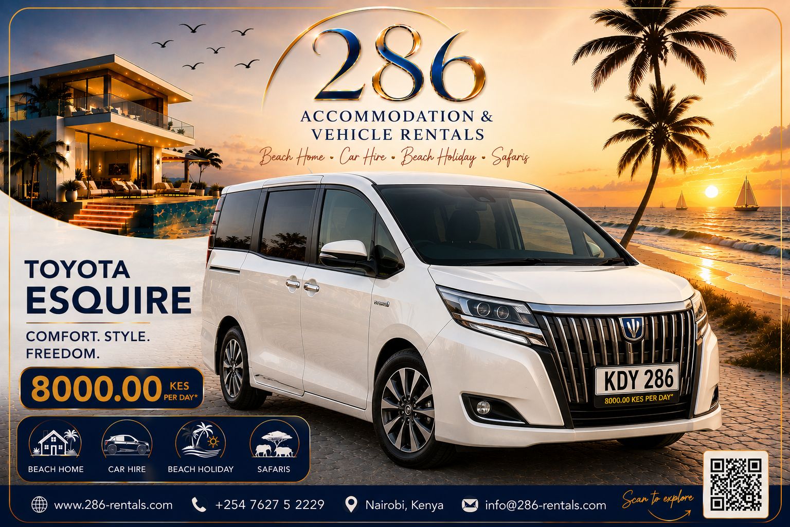 Toyota Esquire for hire in Kenya — KES 8,000 per day